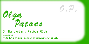 olga patocs business card